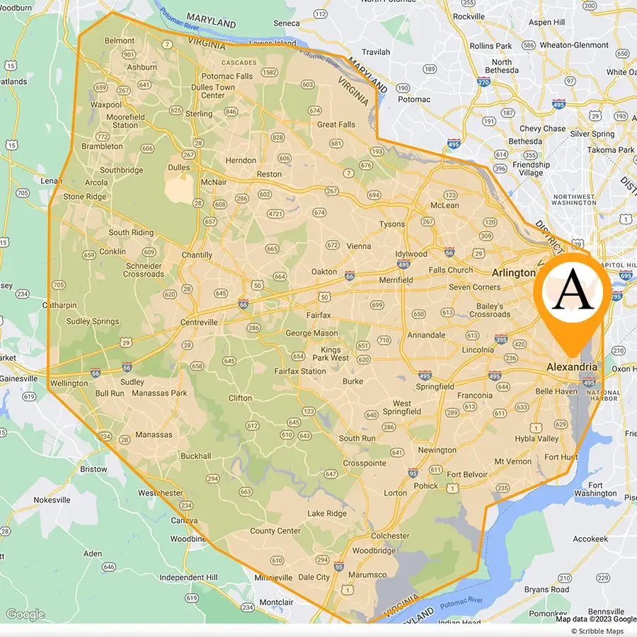 All State Termite Service Area Map Virginia