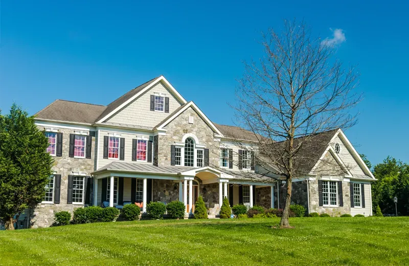 exterior of home with a nice yard